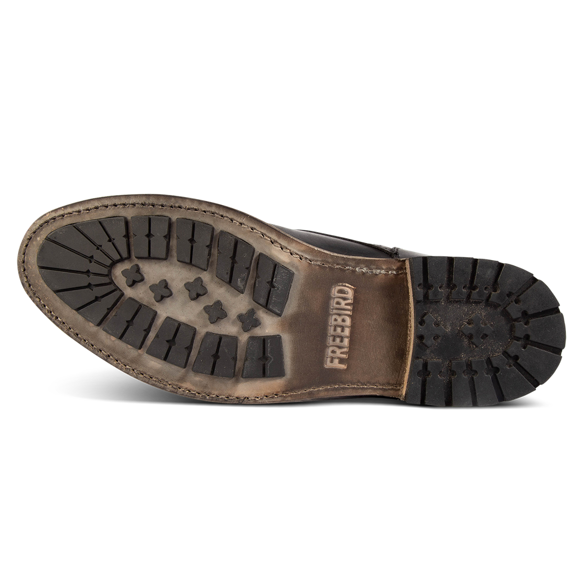 Leather tread sole on FREEBIRD men's Benning black boot