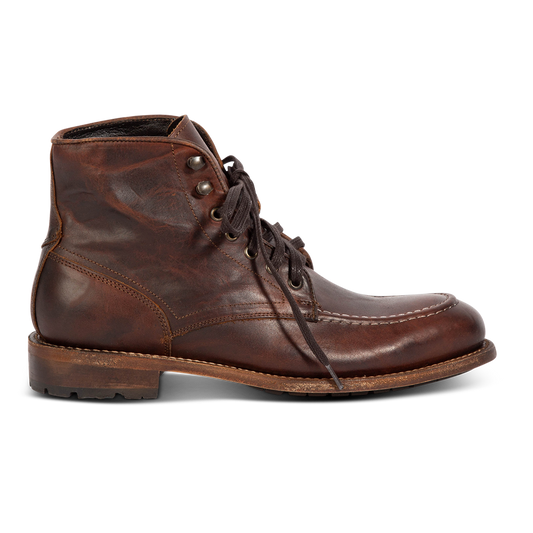 FREEBIRD men's Benning cognac front lace closure boot with tread sole
