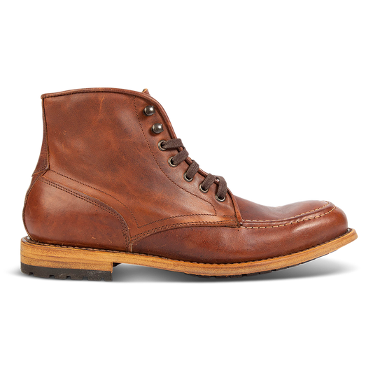 FREEBIRD men's Benning cognac front lace closure boot with tread sole