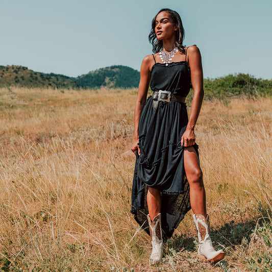 FREEBIRD women's Butterfly bone multi leather boot with laser cut detailing, a slant heel and snip toe construction lifestyle image