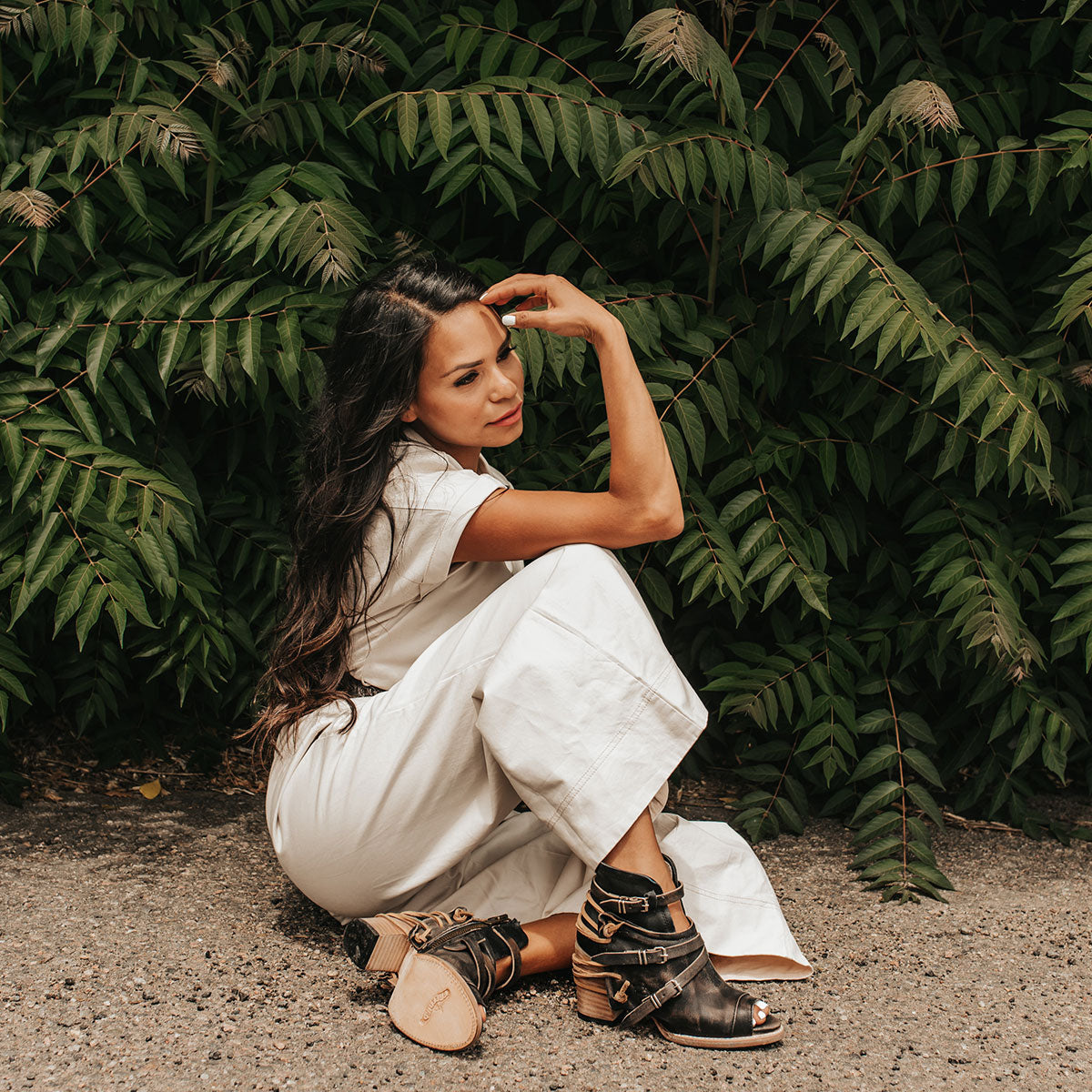 FREEBIRD women's Carterr black sandal with back lacing and a front dip lifestyle