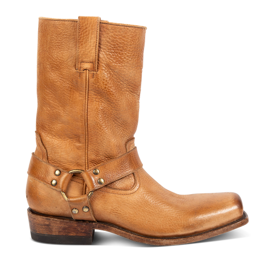 FREEBIRD men's Copperhead banana rock tumbled boot with ankle harness and square toe