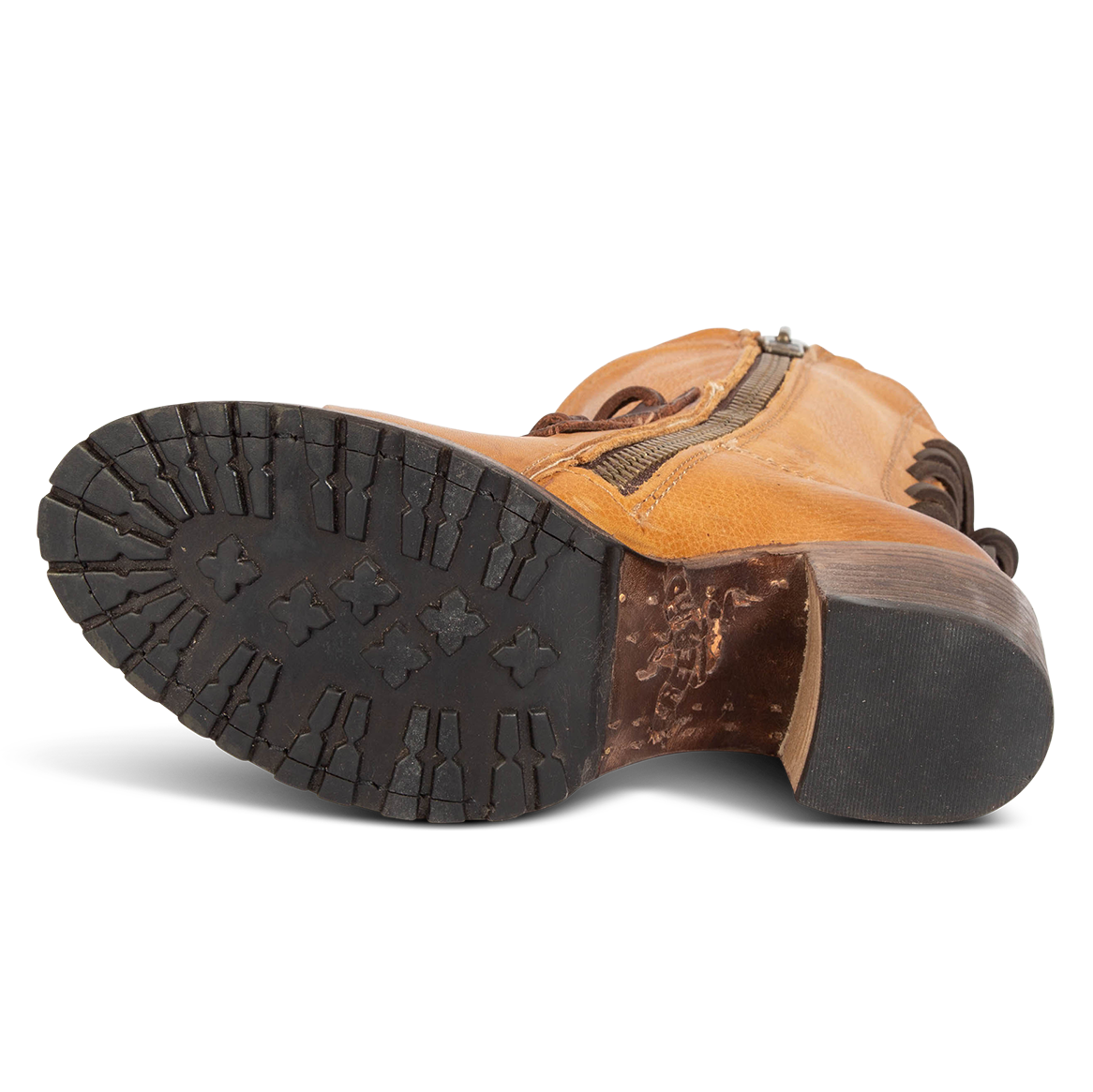 Tread sole on Freebird women's CORA tan leather boot