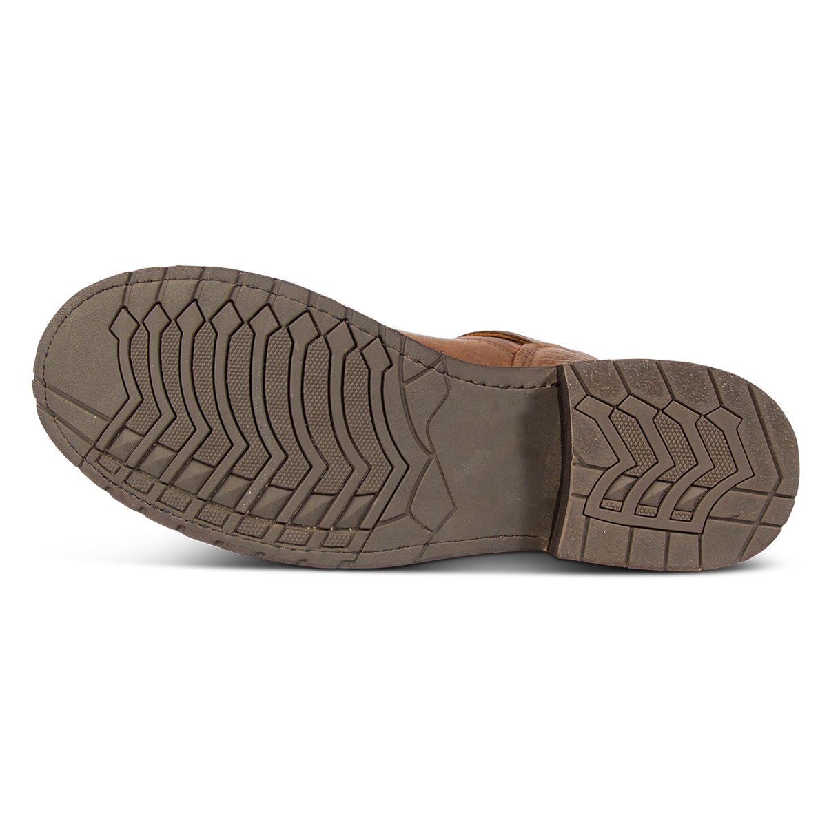 Rubber tread sole on FREEBIRD men's Easton brown tall boot