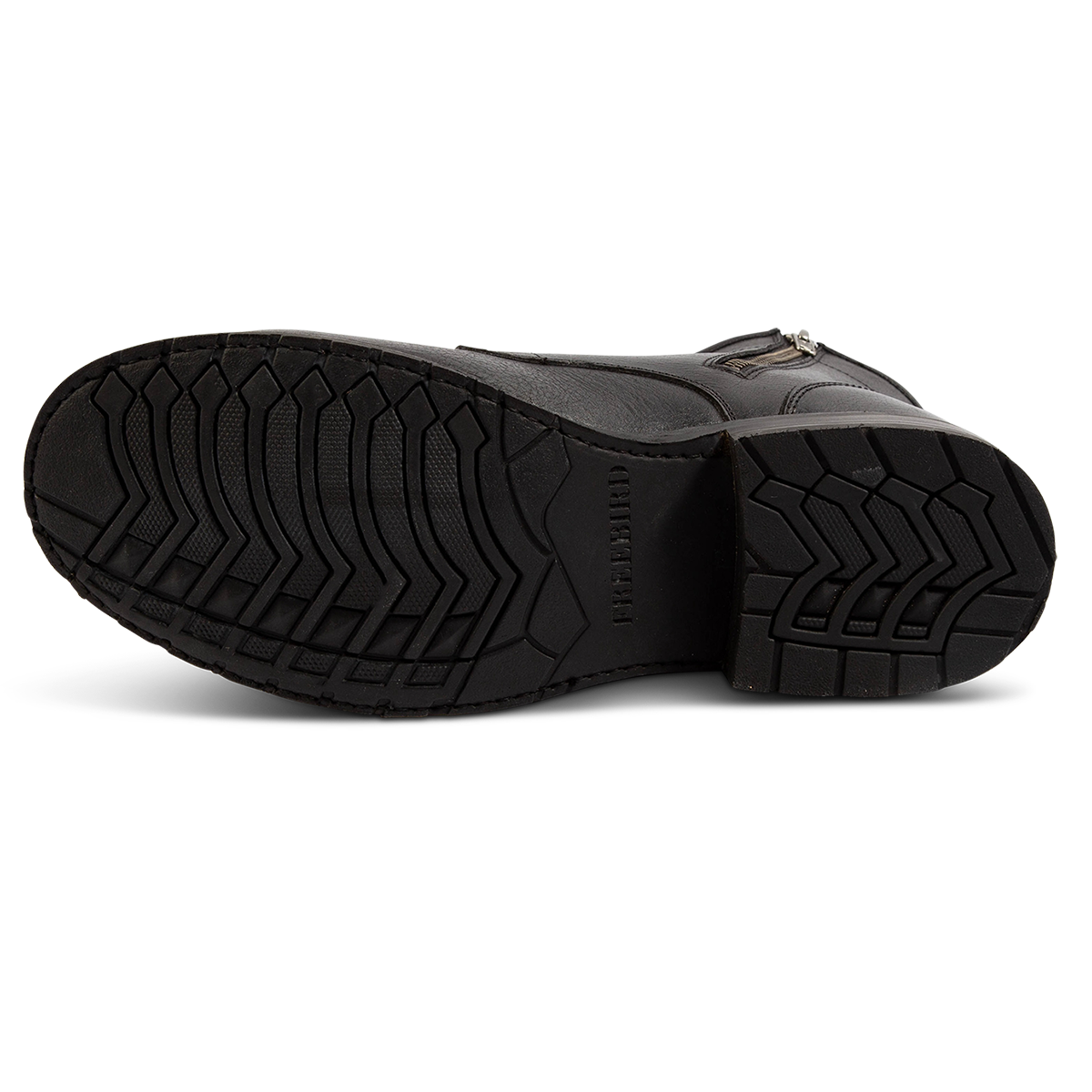 Treaded sole on FREEBIRD men's Idaho black leather boot