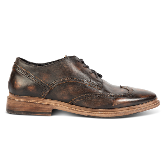 FREEBIRD men's Kensington black distressed lace dress shoe with an wingtip toe