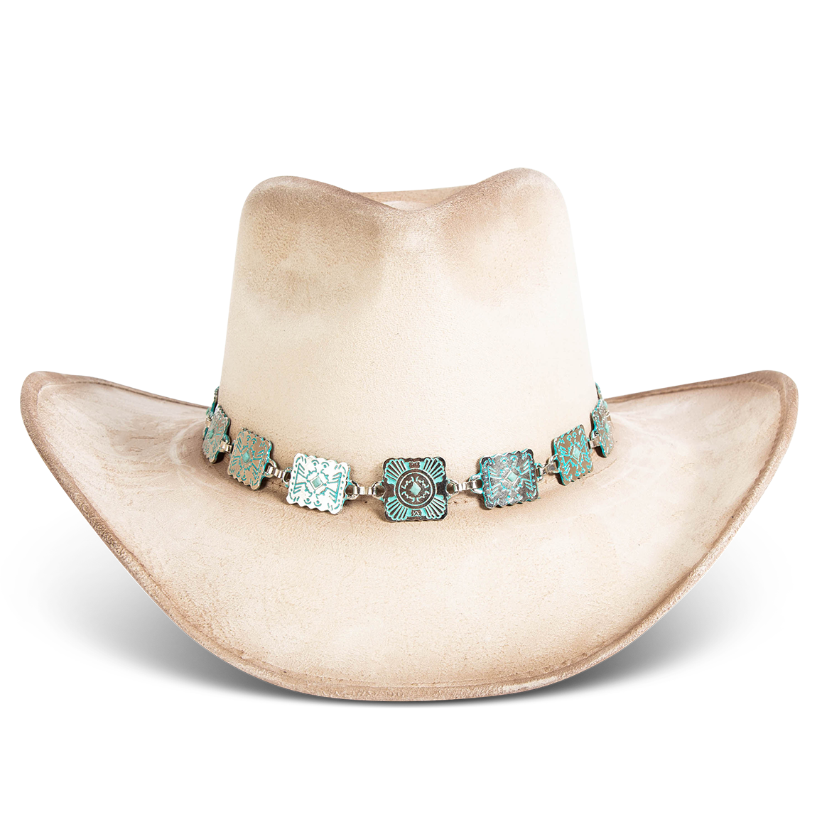 FREEBIRD Lasso beige faux suede hat with a tear-drop crown and upturned brim