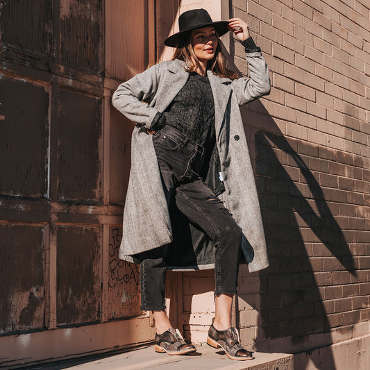 FREEBIRD women's Mabel black multi low heel slip on oxford lifestyle image