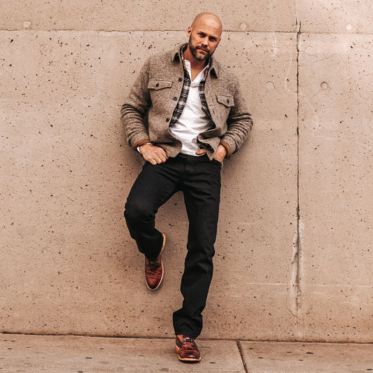 FREEBIRD men's Paxton cognac featuring an inside zip closure, leather zipper cover and lace up detailing lifestyle image