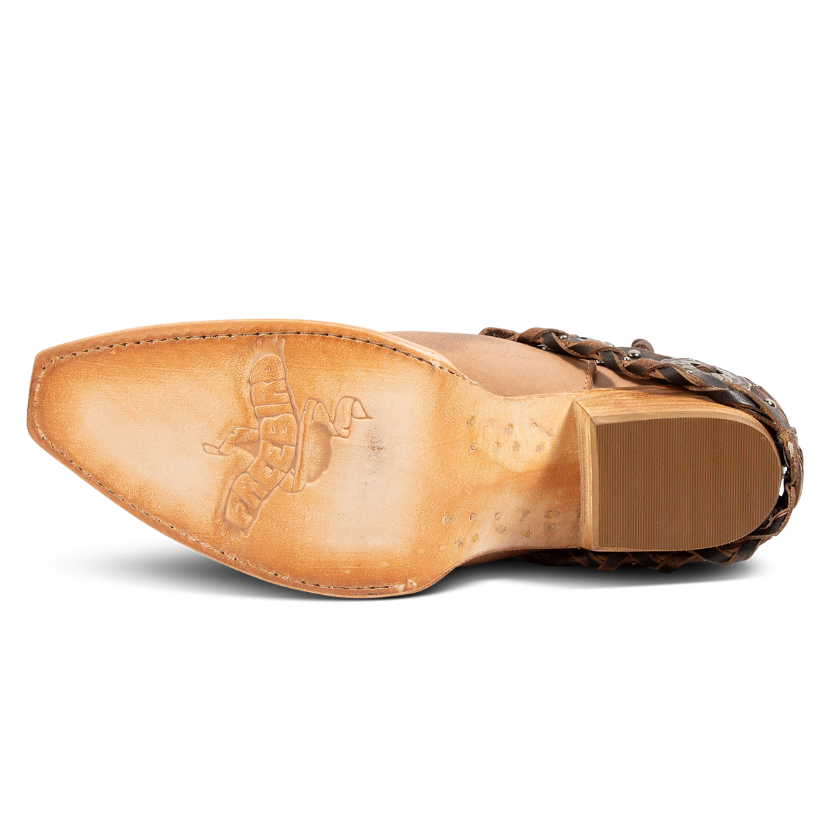 Leather sole imprinted with FREEBIRD