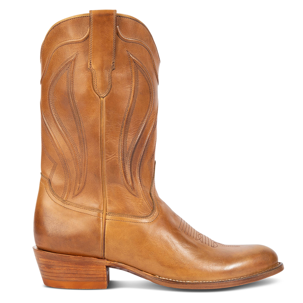 FREEBIRD men's Bandito camel leather exterior pull straps front drip and traditional toe