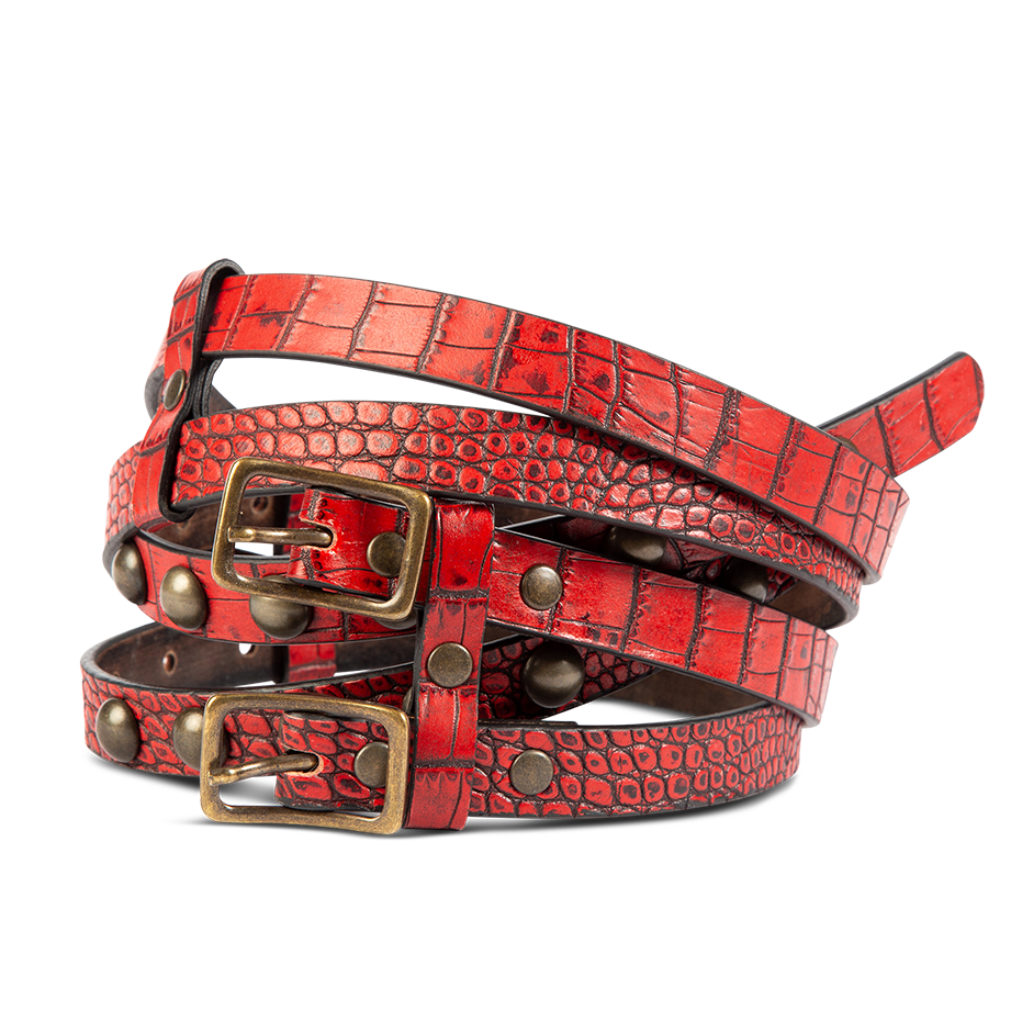 Double Belt - Red Croco