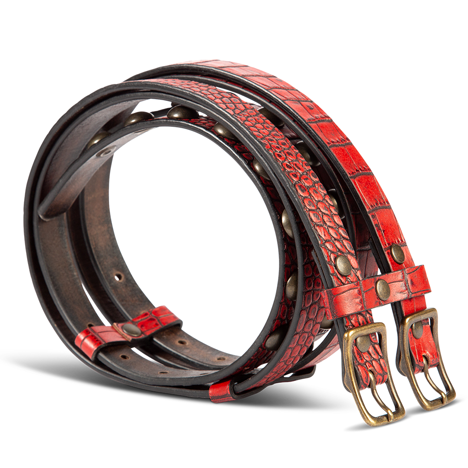 Double Belt - Red Croco