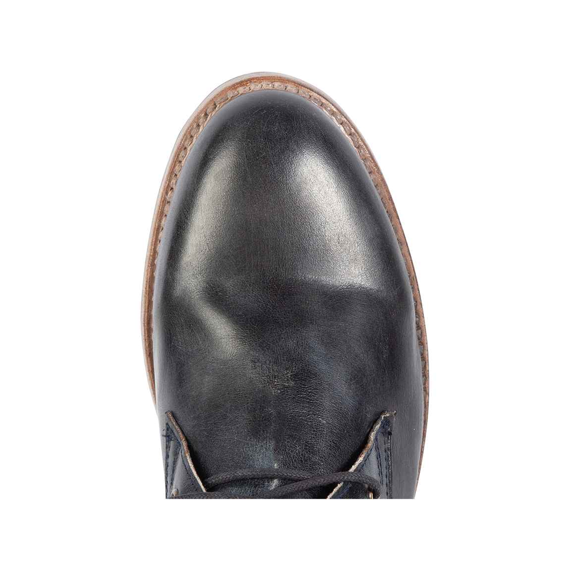 Top view showing almond toe on FREEBIRD men's McCoy navy shoe