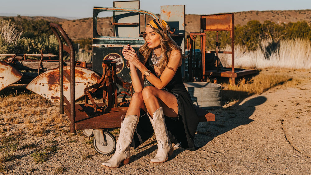 Woodland Beige boots lifestyle