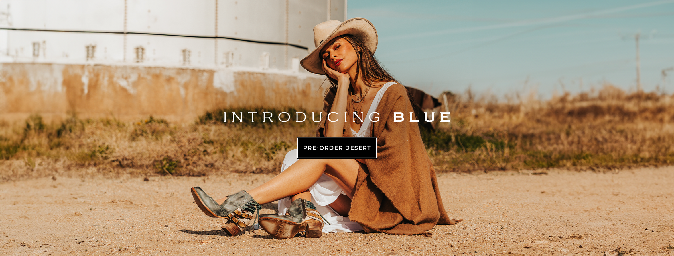 desert rear lacing leather bootie blue