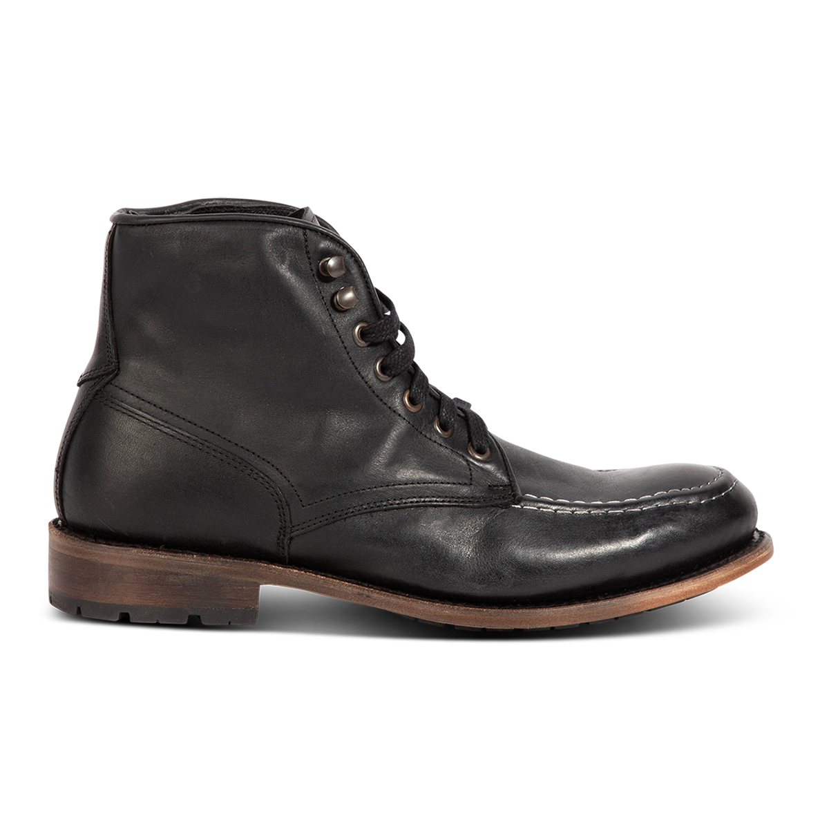 FREEBIRD men's Benning black front lace closure boot with tread sole