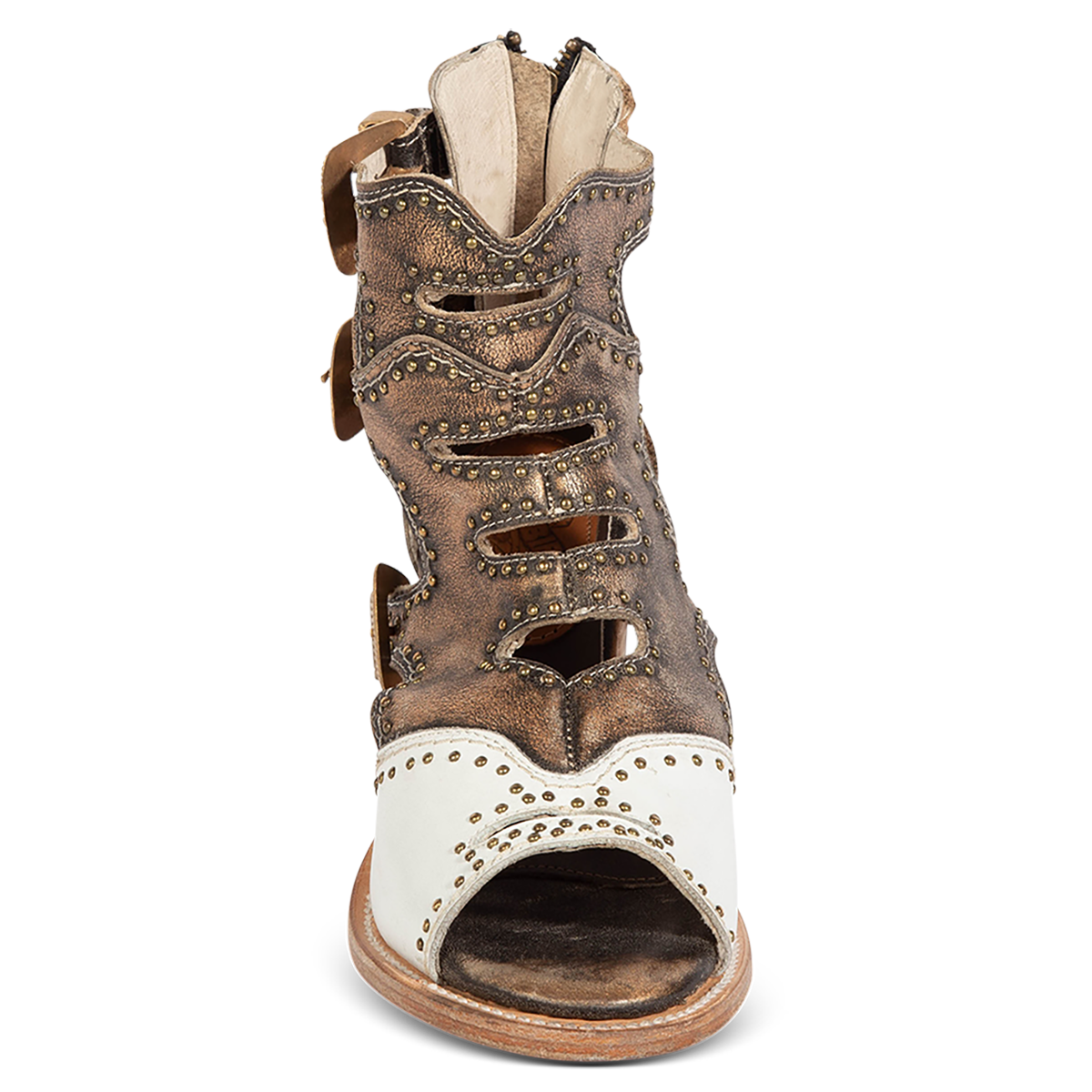 サンディーダ ブランヴェール BRADSHAW Women's Exclusive Leather Sandal White/Gold Multi