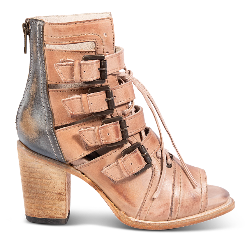 FREEBIRD women's Braeden blush sandal with adjustable straps and leather lacing detailing