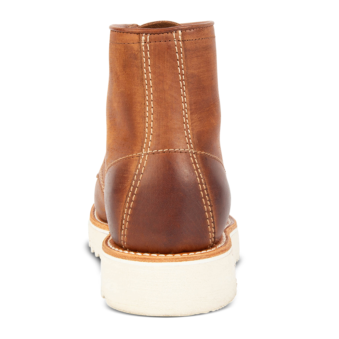 Back view showing stitch detailing and contrasting soft sole on FREEBIRD men's Carbon cognac shoe