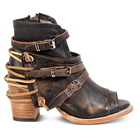 FREEBIRD women's Carterr black sandal with back lacing and a front dip product