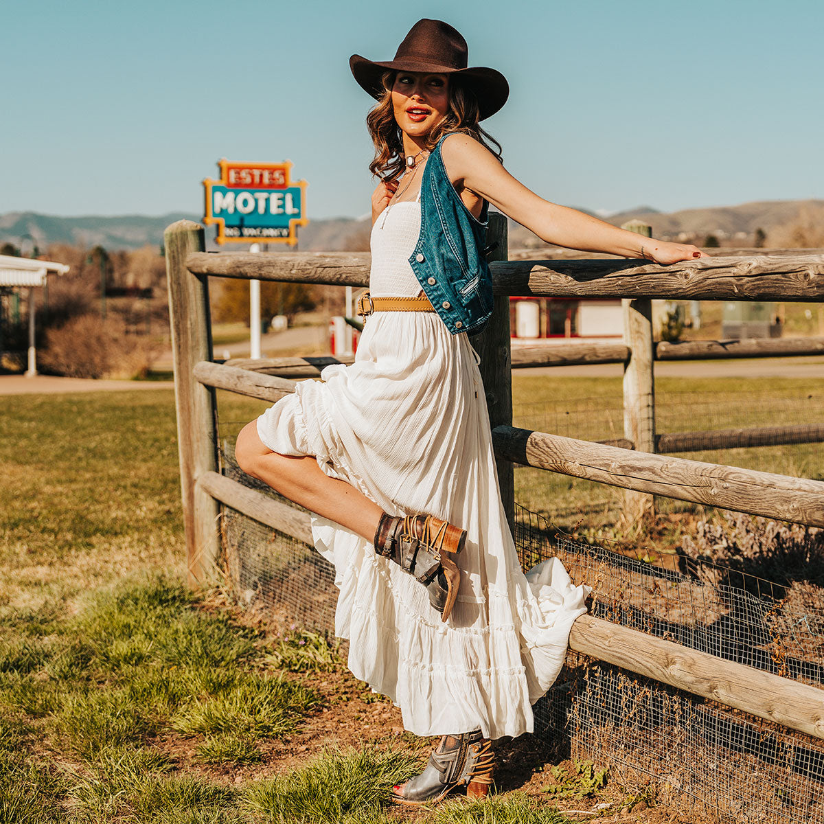 FREEBIRD women's Carterr ice multi sandal with back lacing and a front dip lifestyle image