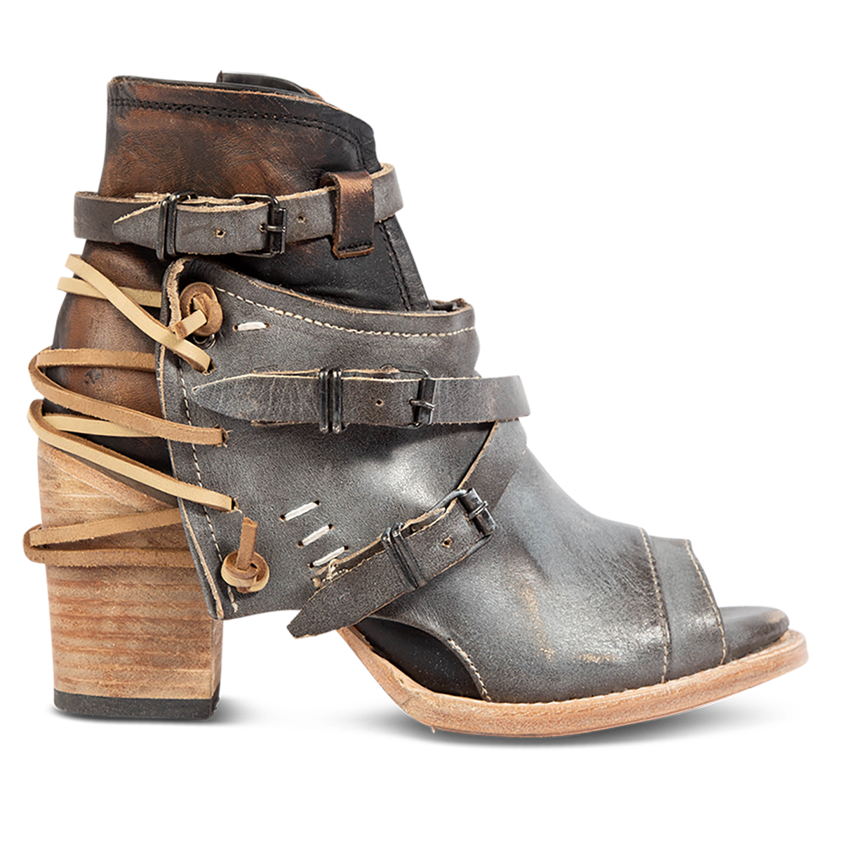 FREEBIRD women's Carterr ice multi sandal with back lacing and a front dip 