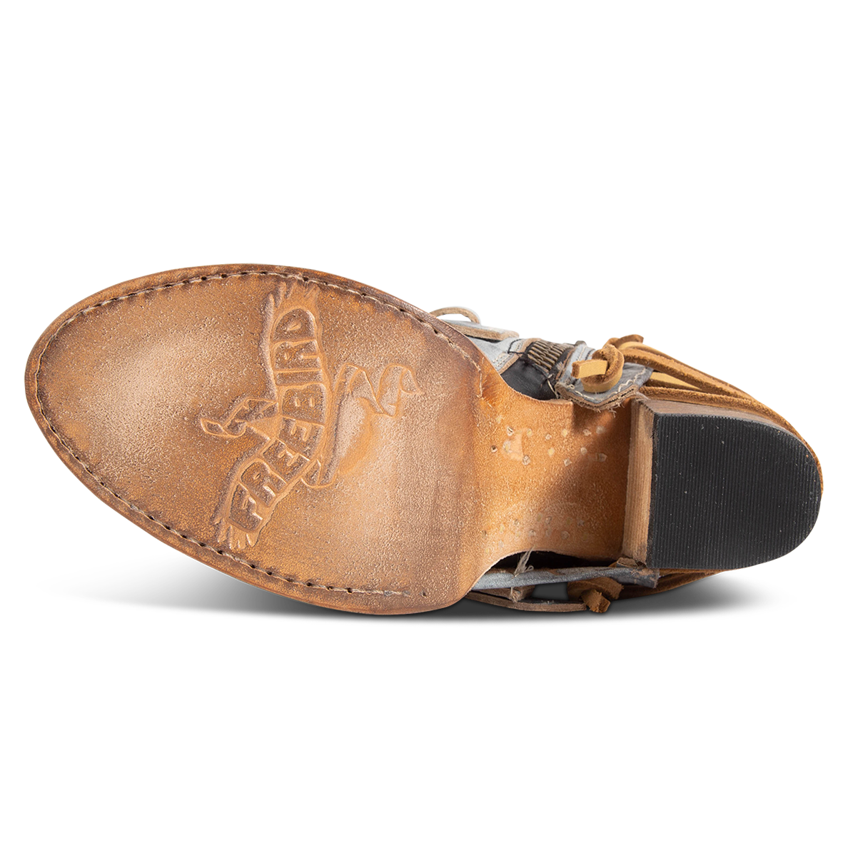 Leather sole imprinted with FREEBIRD on women's Carterr ice multi sandal