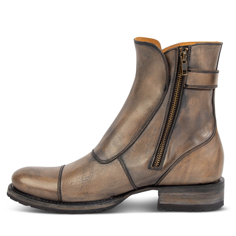 Inside view showing zipper closure on FREEBIRD men's Chayse black boot