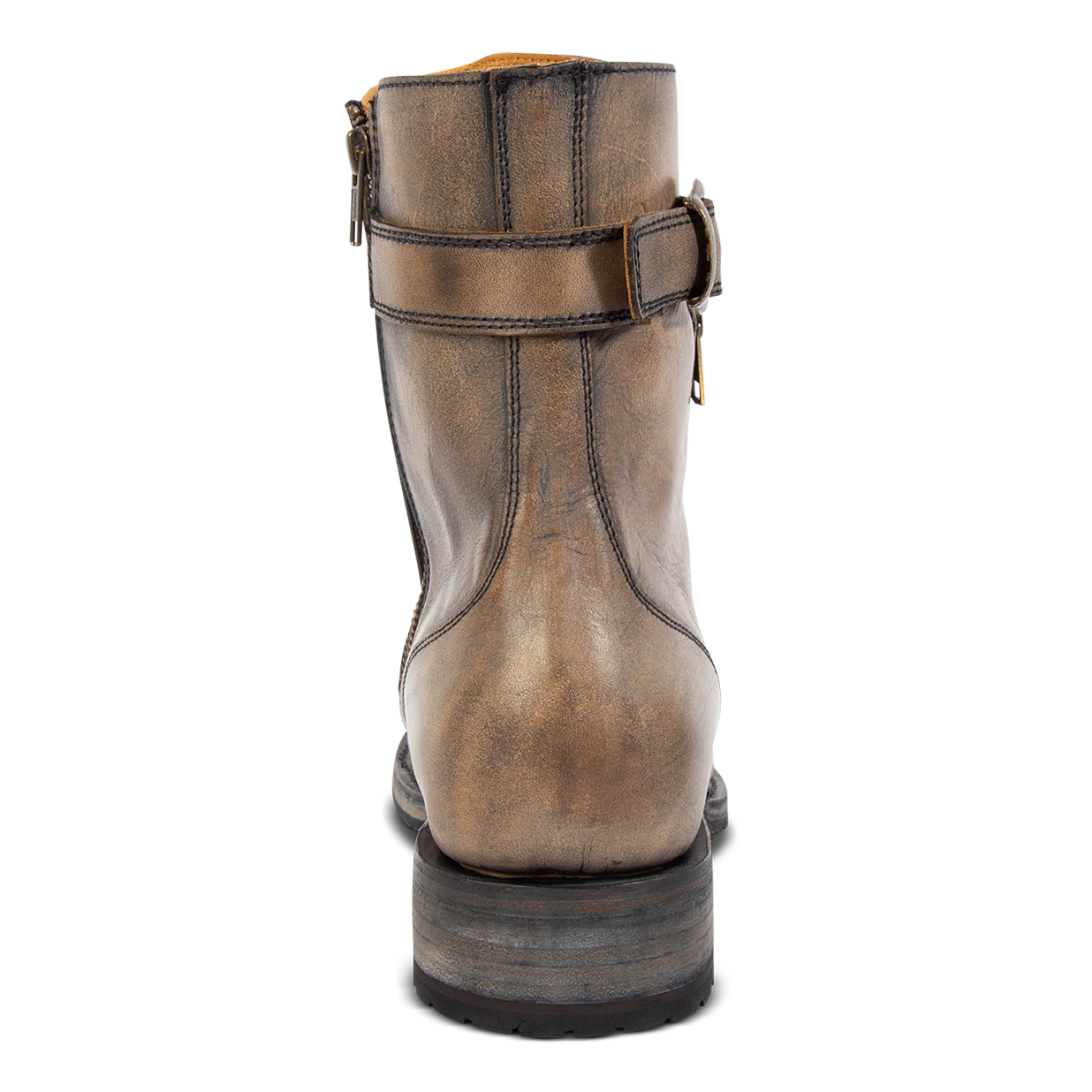 Back view showing buckle strap on FREEBIRD men's Chayse black boot