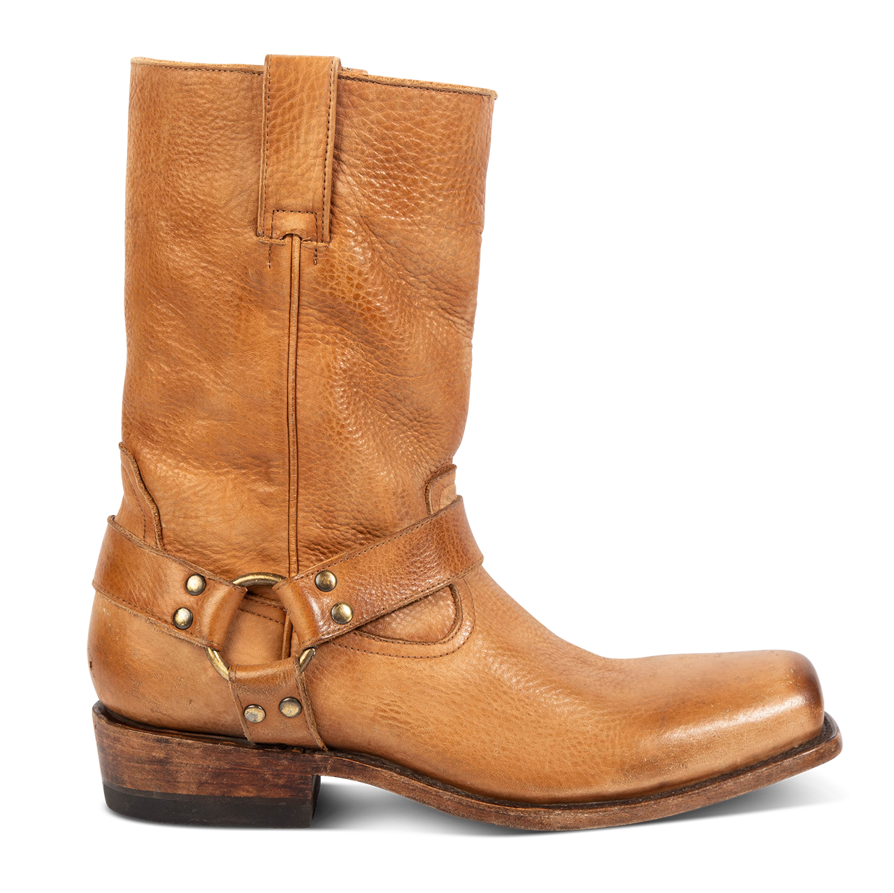 FREEBIRD men's Copperhead banana rock tumbled boot with ankle harness and square toe