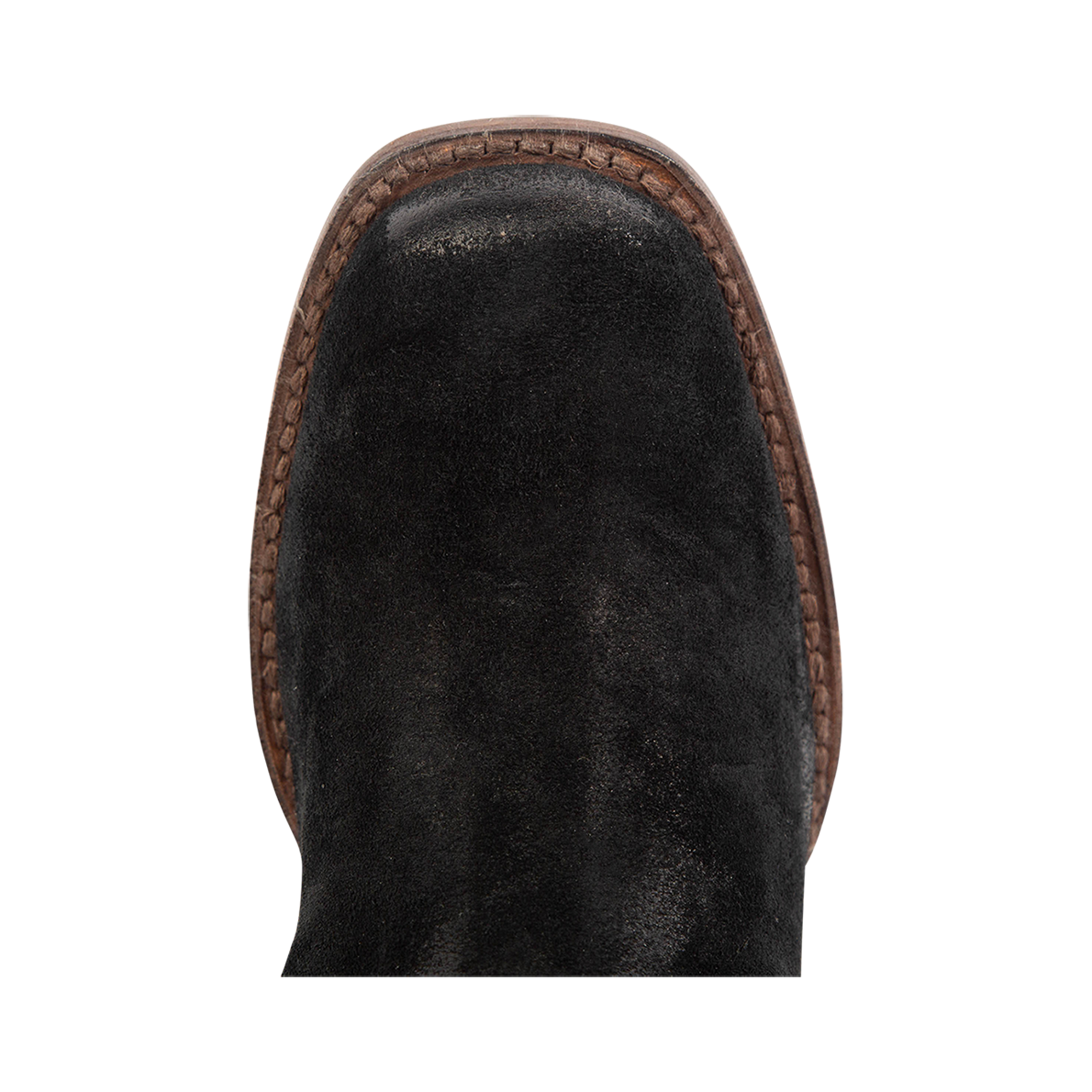 Top view showing square toe on FREEBIRD womens Daisy black tall boot