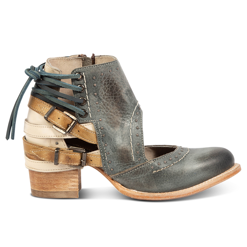 FREEBIRD Desert blue bootie with leather straps and working buckles