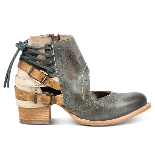 FREEBIRD Desert blue bootie with leather straps and working buckles