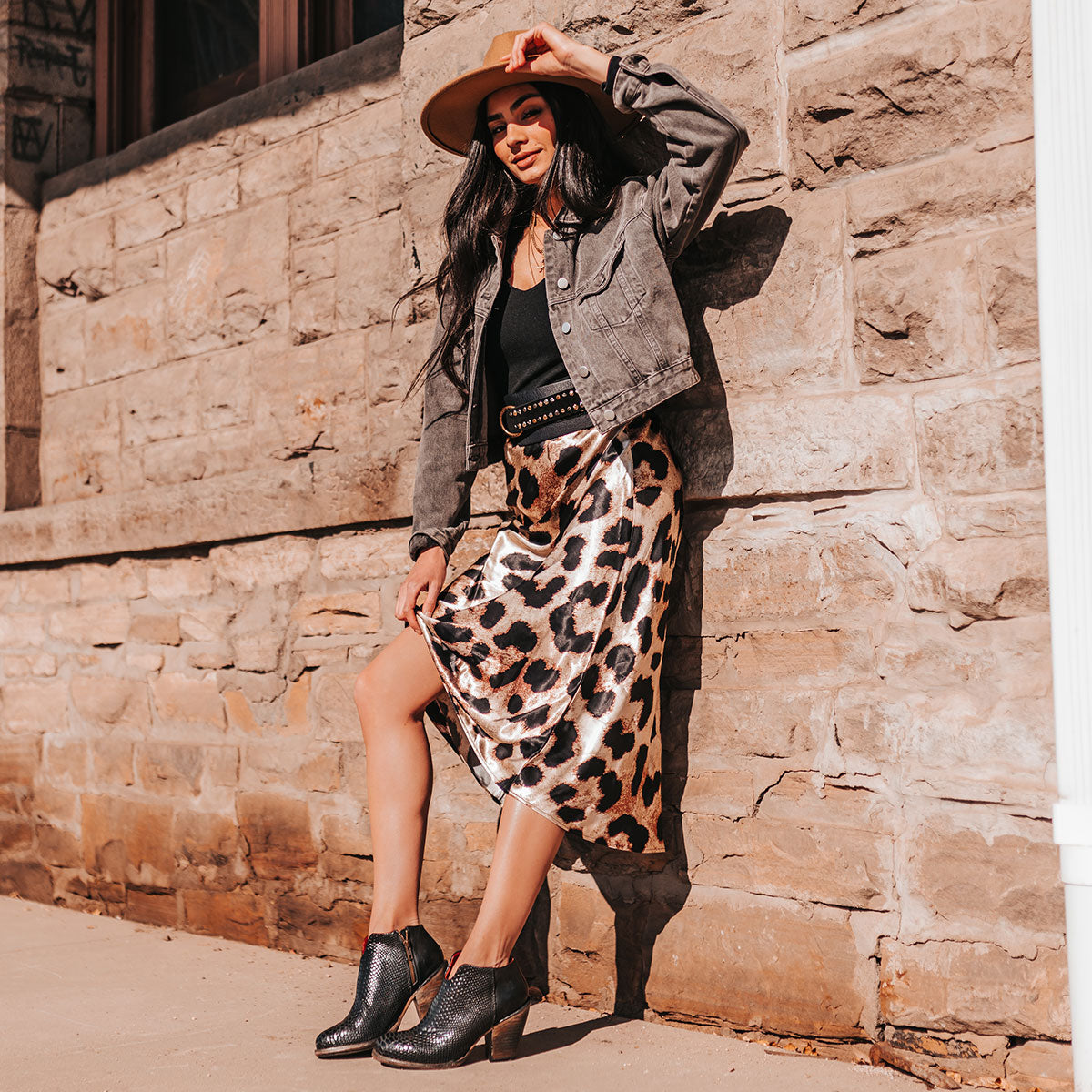 FREEBIRD women's Detroit black snake featuring inverted heel, front cut out dip, and two toned full grain leather lifestyle image