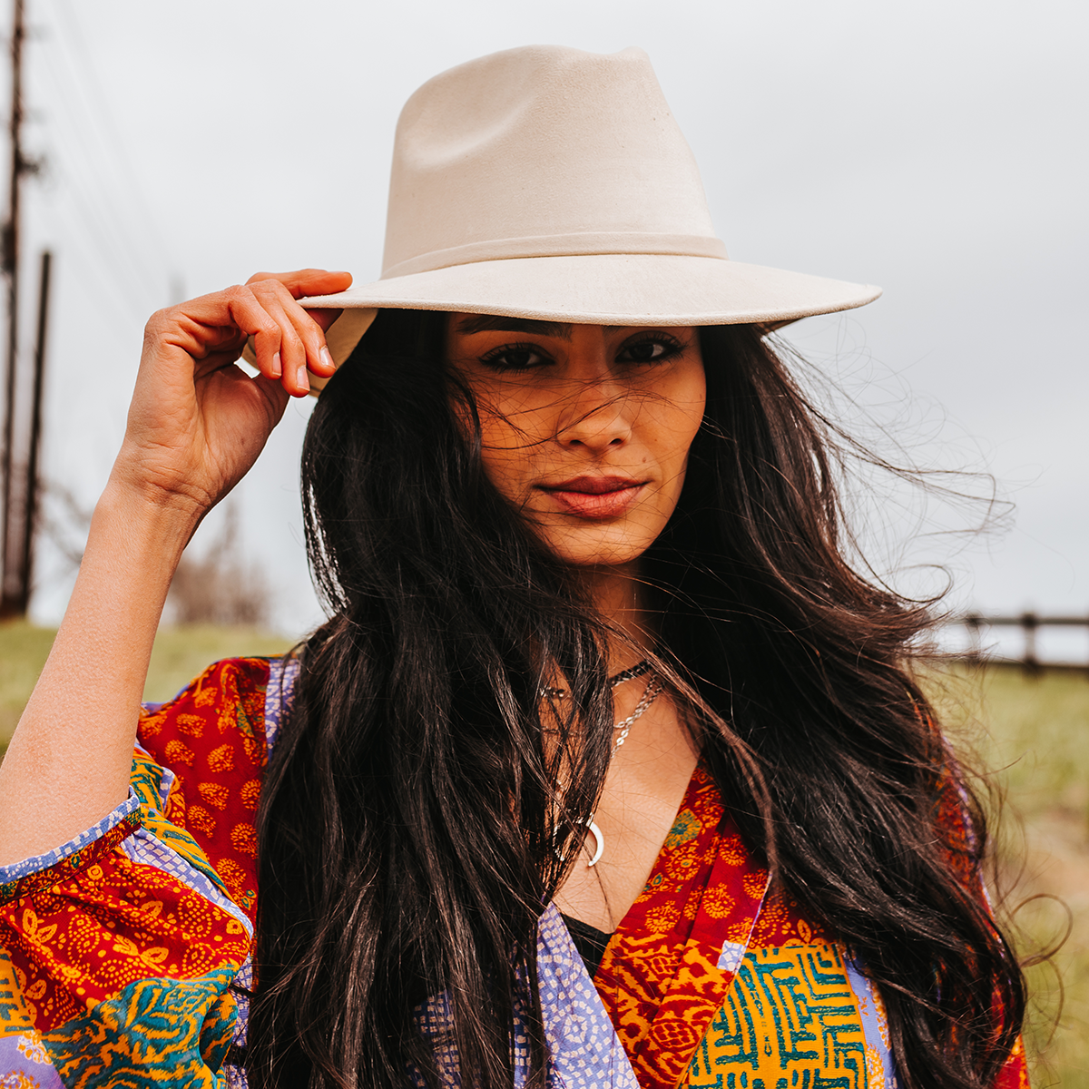 FREEBIRD Dora beige minimalistic hat featuring teardrop crown and relaxed-brim lifestyle