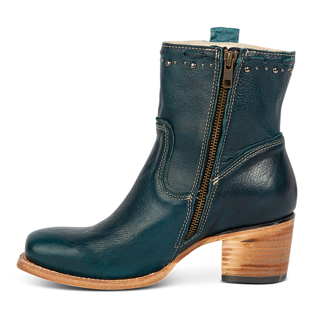 DUKE Women's Square Toe Leather Bootie Blue | Freebird Stores | Shop ...