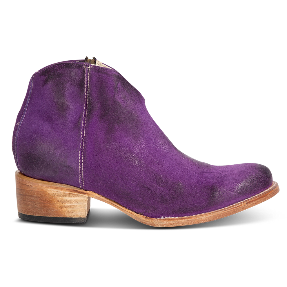 HIPPY Women's Low Heel Suede Bootie Purple | Freebird Stores | Shop ...