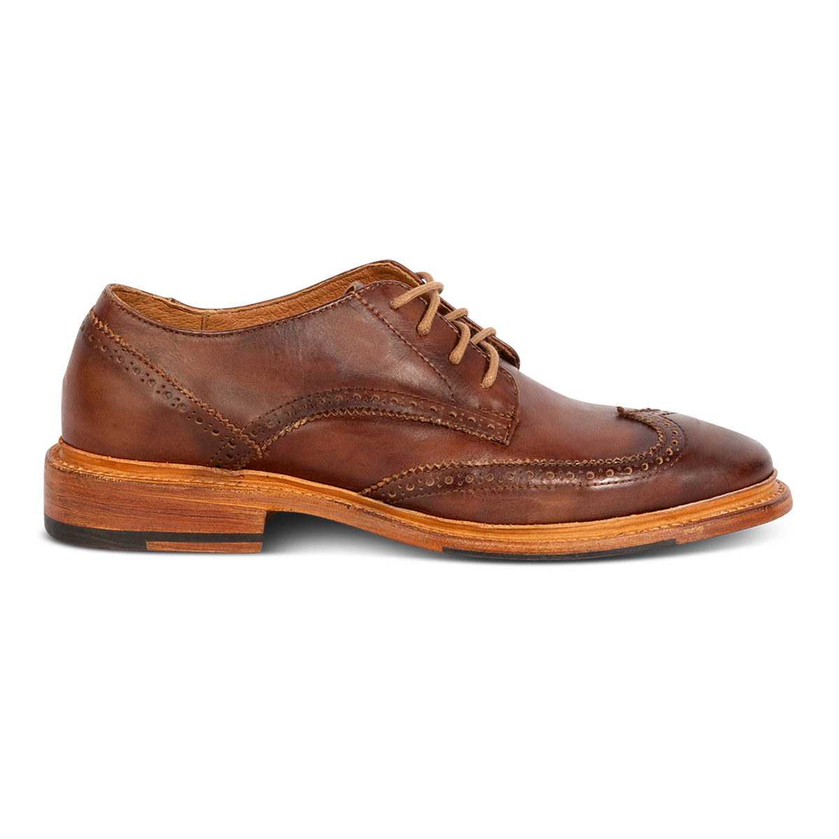 FREEBIRD men's Kensington cognac lace dress shoe with an wingtip toe 