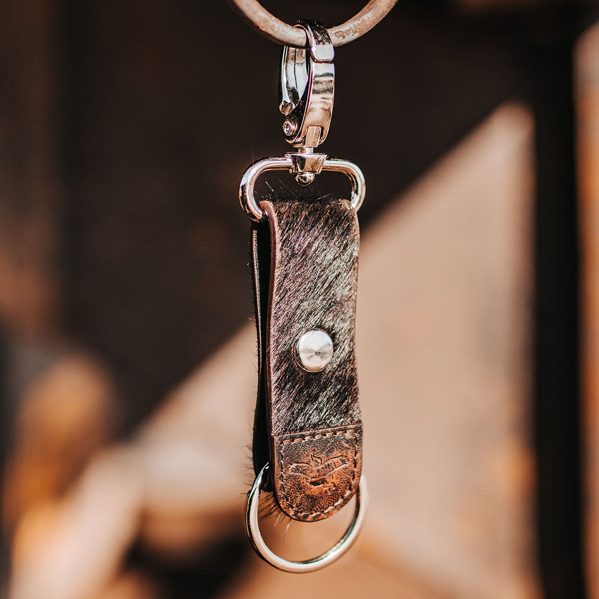 FREEBIRD Keychain black featuring silver hardware 