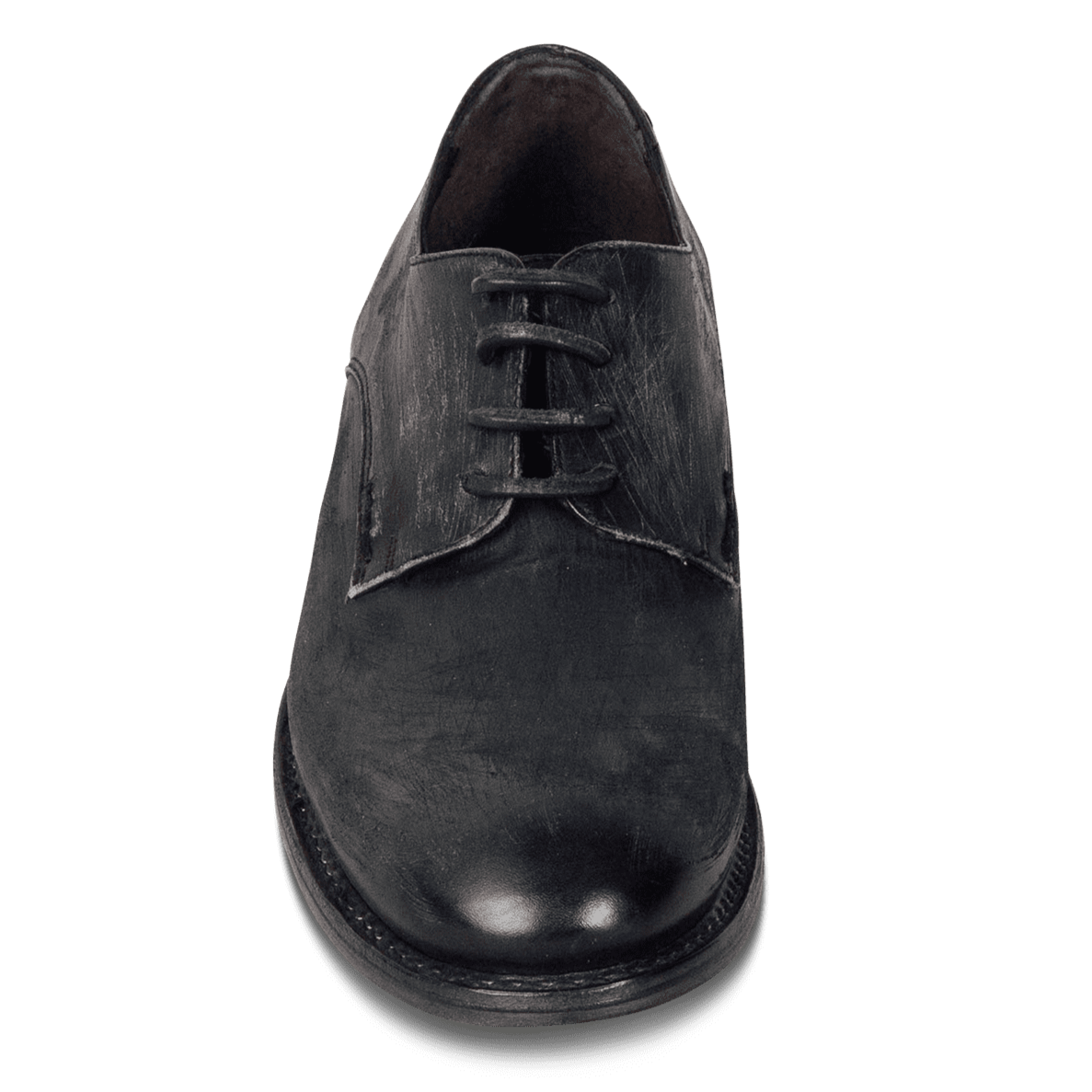 Front view showing oxford shoe construction on FREEBIRD men's Lowell stone shoe