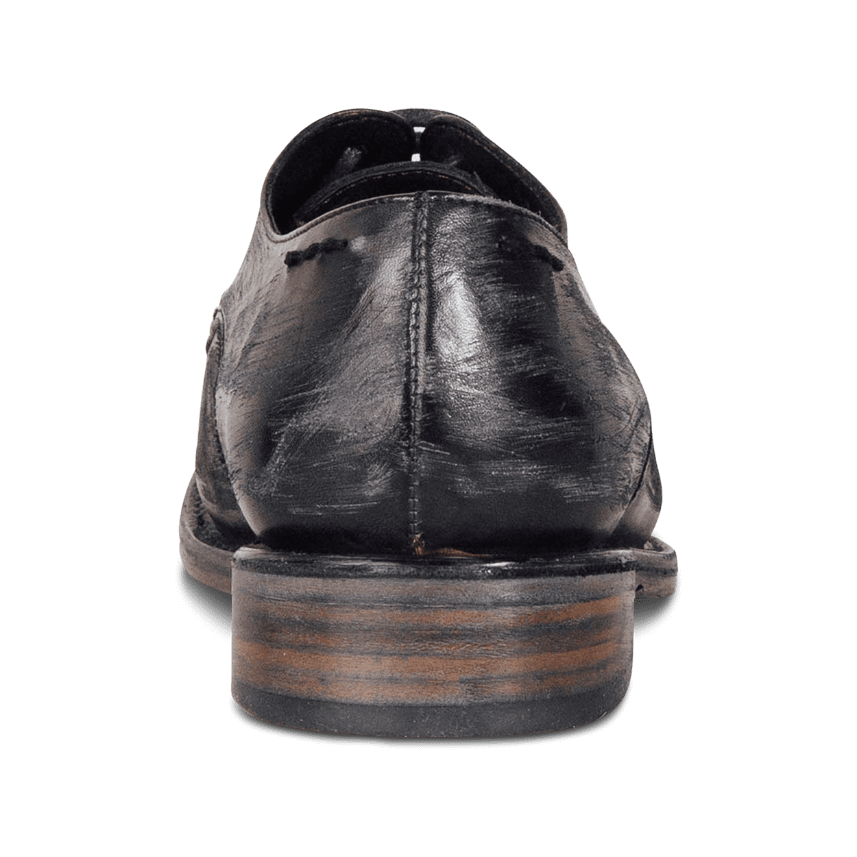 Back view showing low heel on FREEBIRD men's Lowell stone shoe 