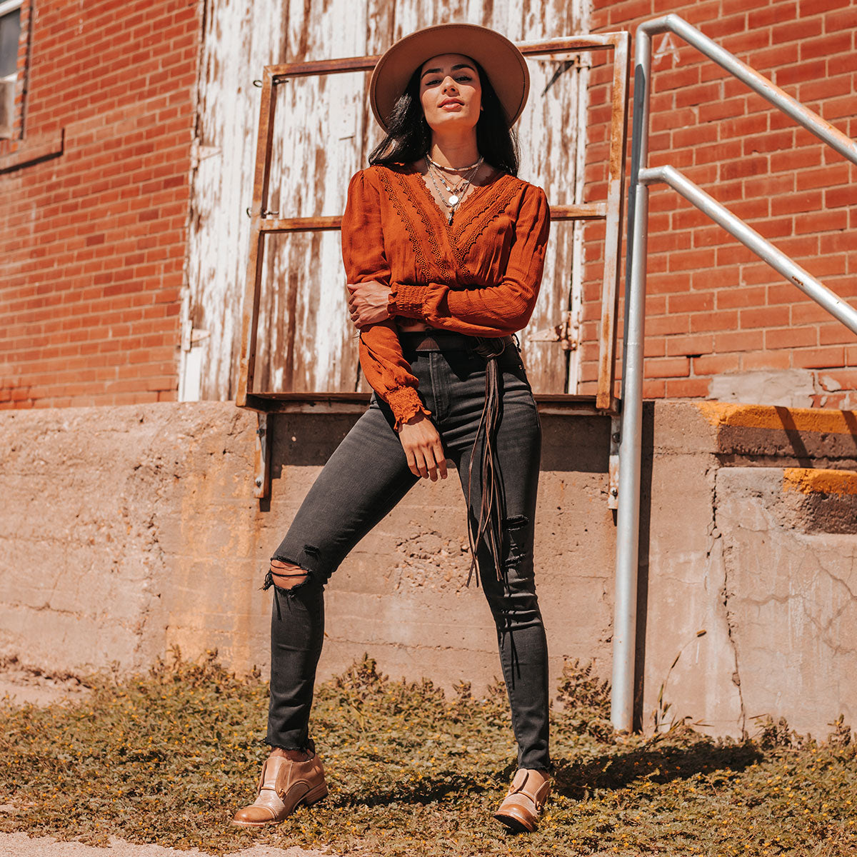 FREEBIRD women's Mabel taupe multi low heel two tone oxford lifestyle image