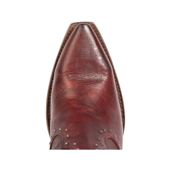 MORGAN Women's Western Exclusive Studded Leather Bootie Red | Freebird ...