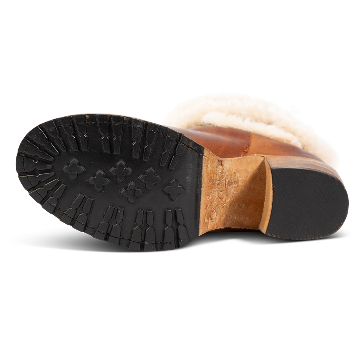 Rubber sole on FREEBIRD women's Neverland tan leather bootie 
