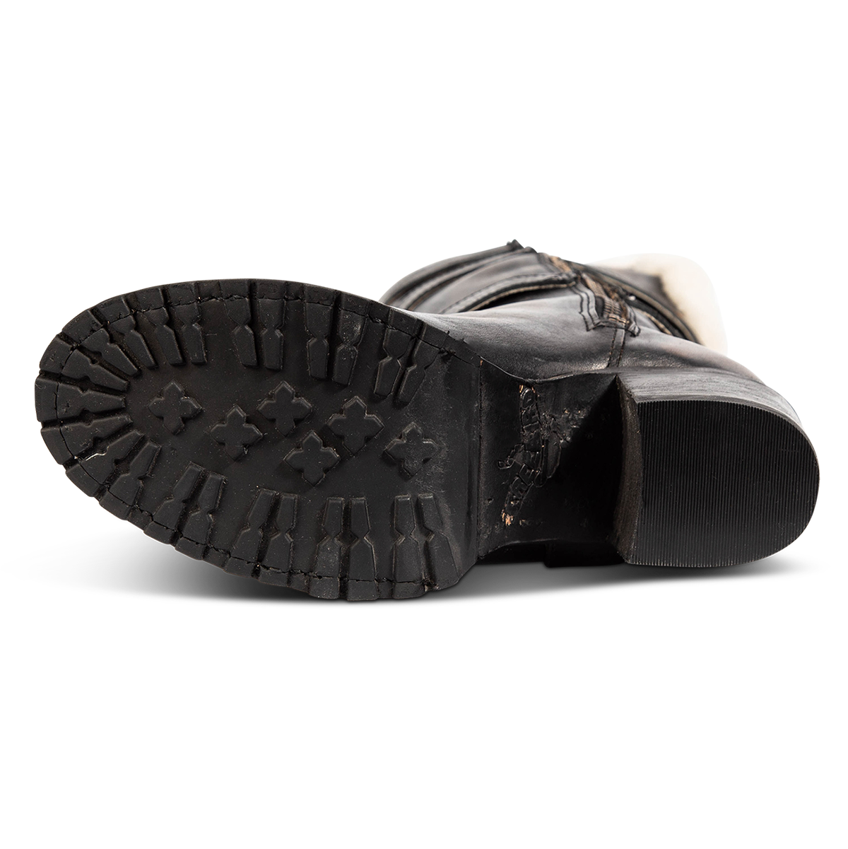 Rubber tread sole on FREEBIRD women's North black leather boot