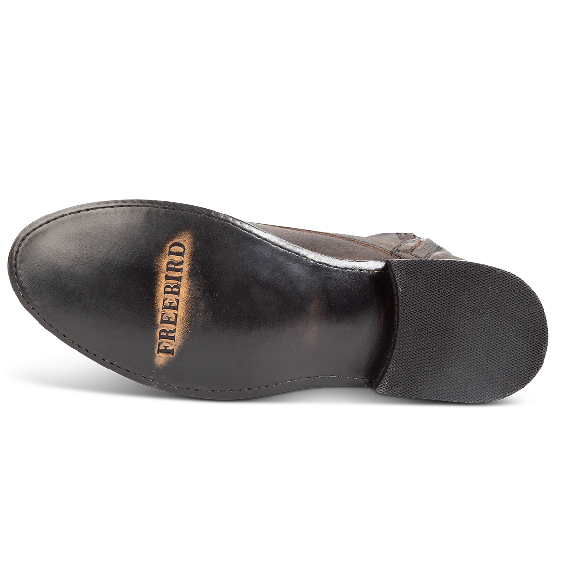 Leather imprinted sole FREEBIRD on men's Paxton black ankle boot