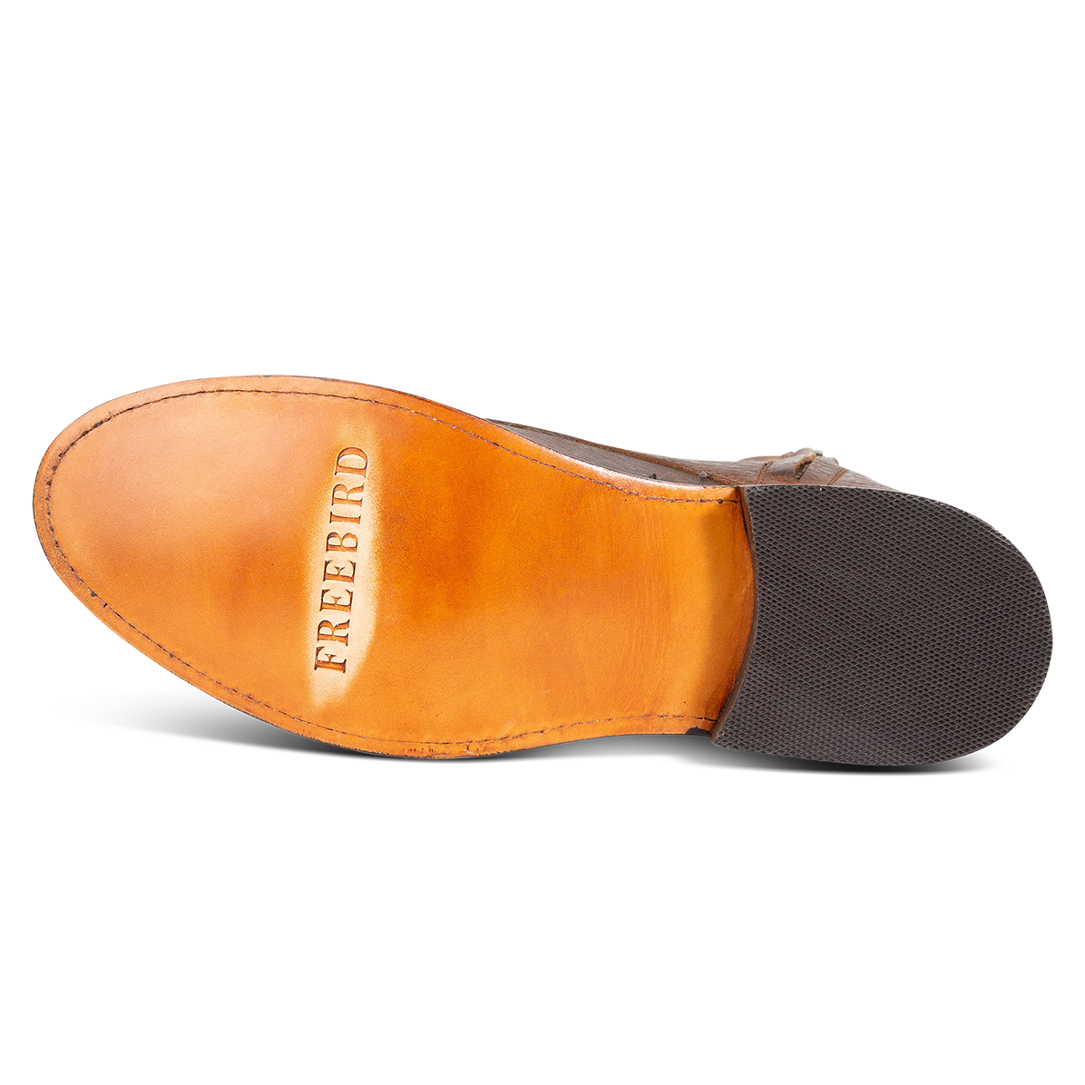 Leather imprinted sole FREEBIRD on men's Paxton brown ankle boot