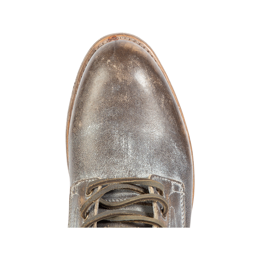 PENDLETON light grey ice leather front-lacing men's winter boots featuring a rugged sole and warm wool lining.