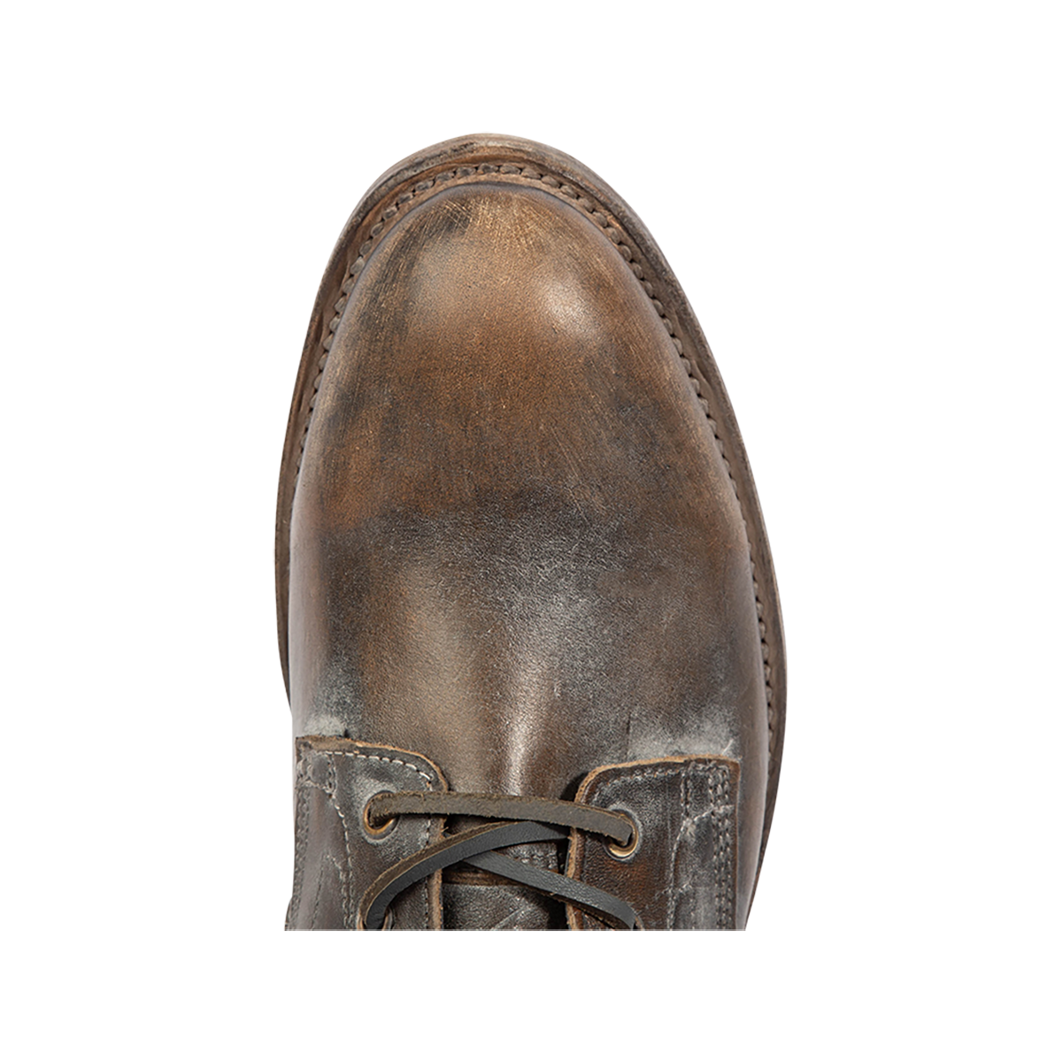 Top view showing FREEBIRD men's Pendleton ice leather ankle boot 